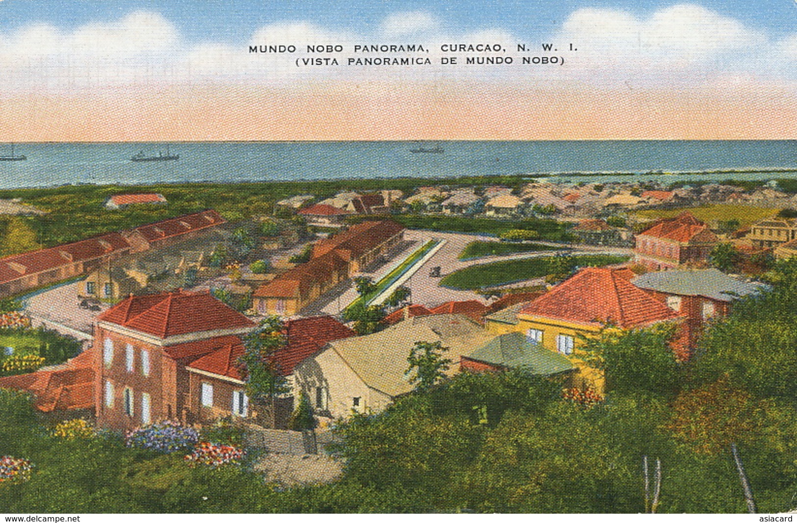 Curaçao  Mundo Nobo Panorama P. Used 1948 Air Mail To Hotel Excelsior Port Au Prince Haiti - Curaçao