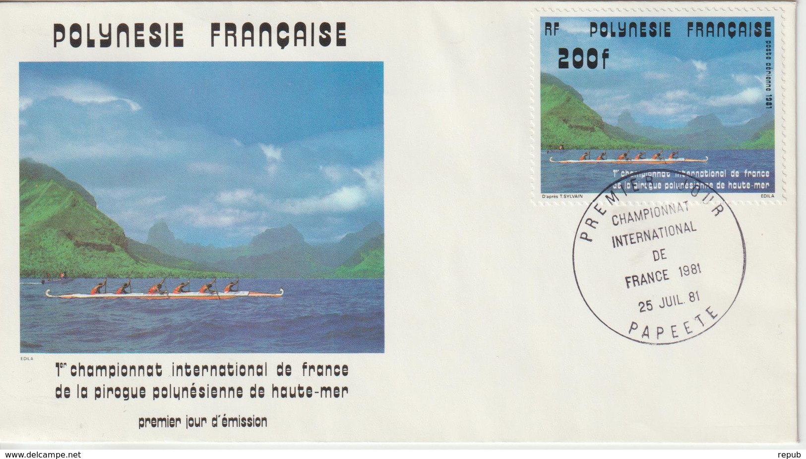 Polynésie FDC 1981 Championnat Pirogues PA 162 - FDC