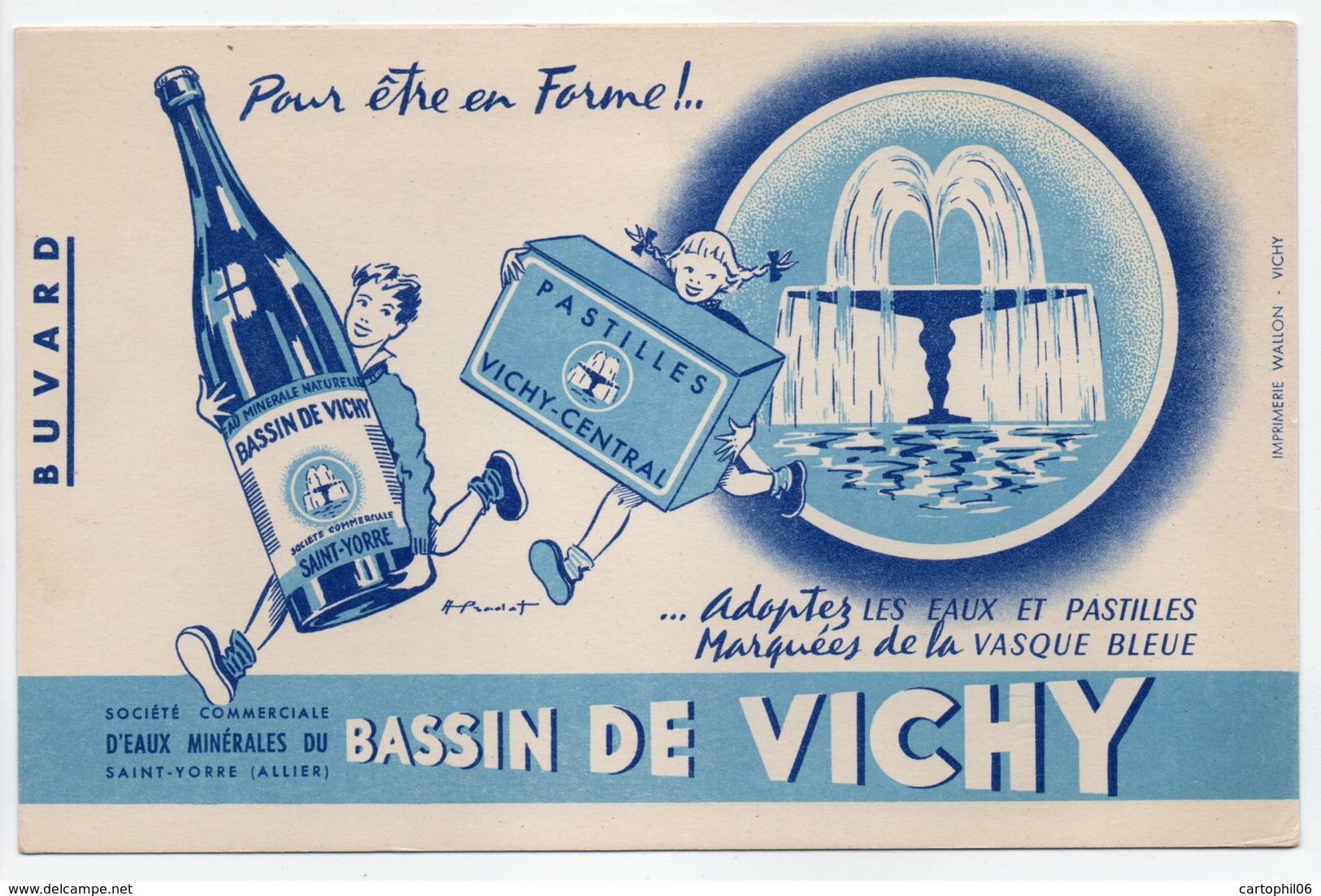 - BUVARD BASSIN DE VICHY - EAUX MINÉRALES - PASTILLES VICHY-CENTRAL - - V