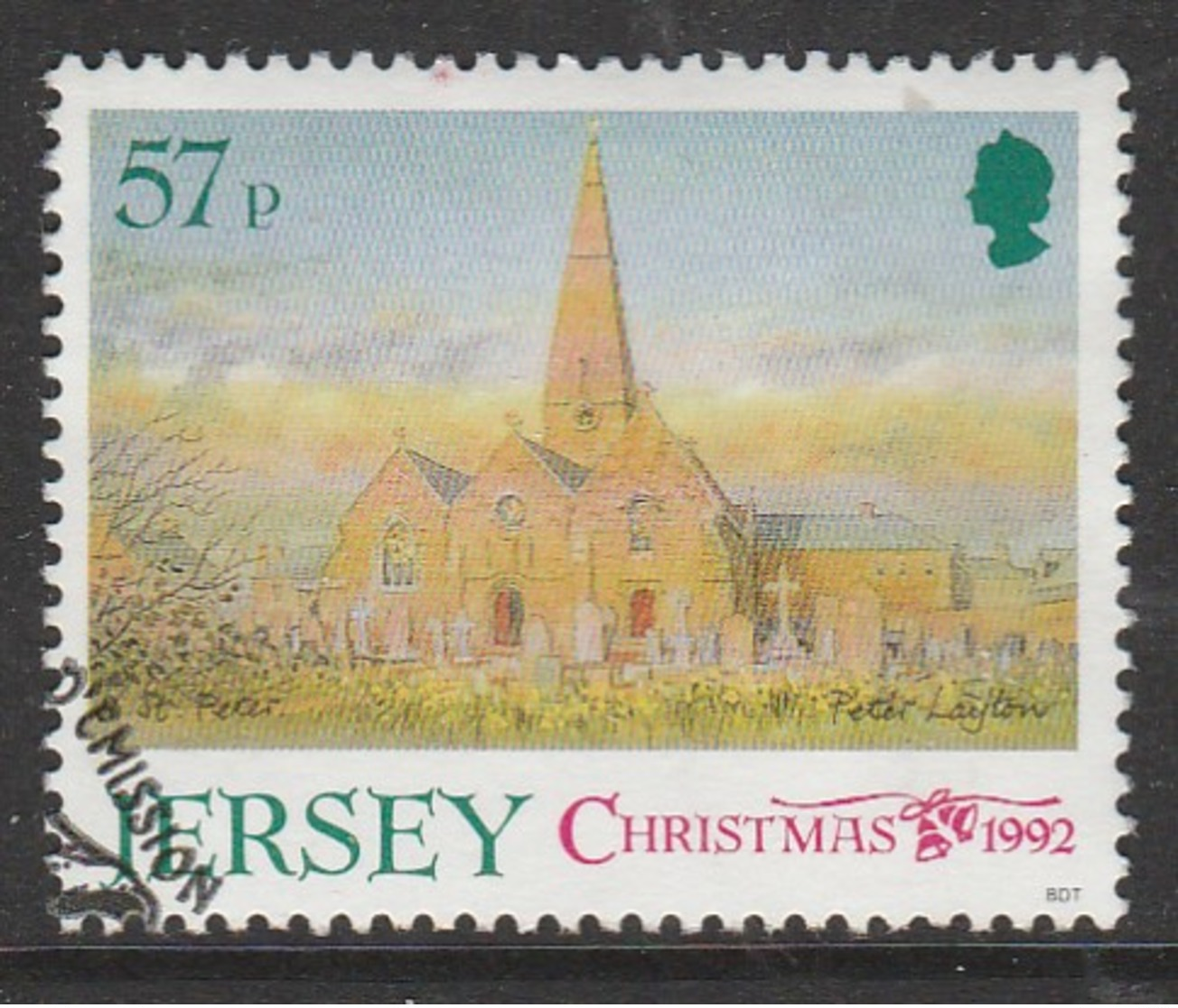 Jersey 1992 Christmas Stamps 57 P Multicolored SW 588 0 Used - Jersey