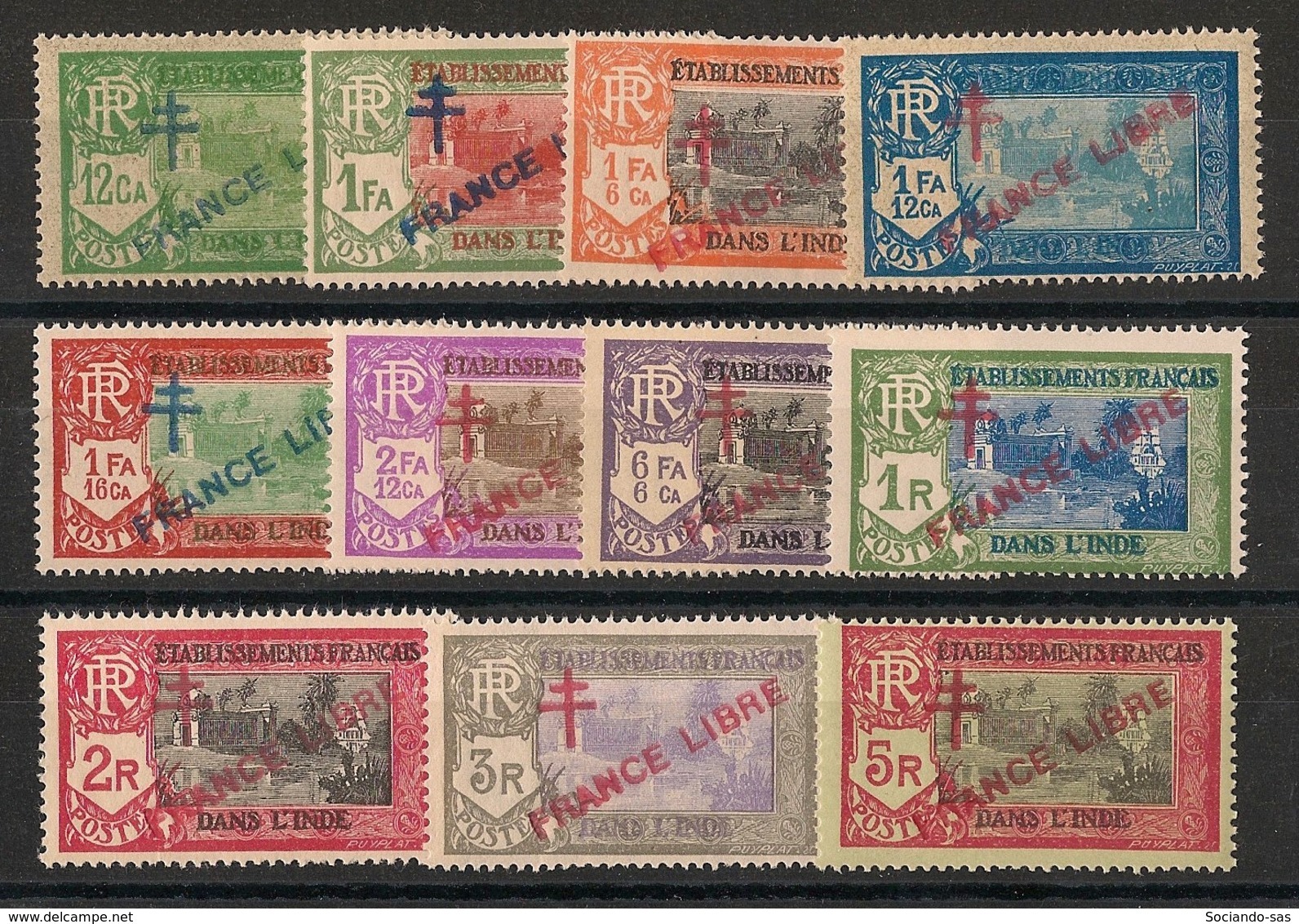 Inde - 1941-43 - N°Yv. 160 à 170 - France Libre - Série Complète - Neuf Luxe ** / MNH / Postfrisch - Unused Stamps