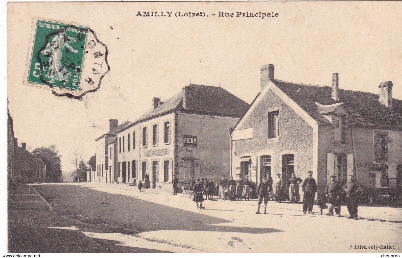 45. AMILLY. CPA . ANIMATION RUE PRINCIPALE. ANNÉE 1911 + TEXTE - Amilly