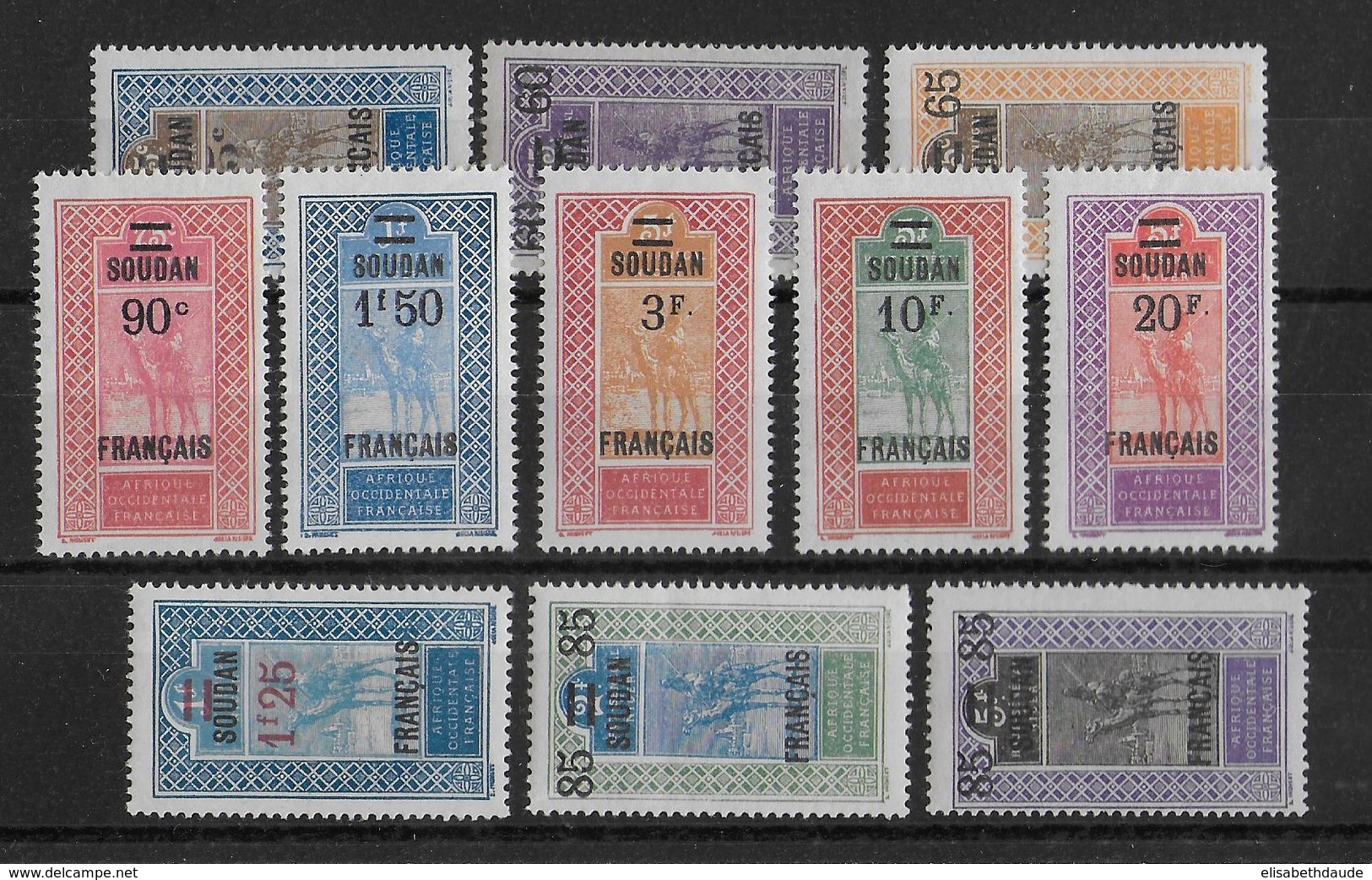 SOUDAN - 1922 - YVERT N° 42/52 * MLH - COTE 2022 = 90 EUR. - Unused Stamps