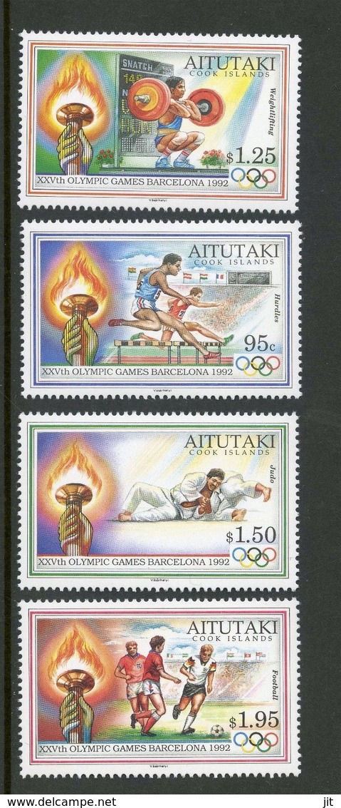 146. AITUTAKI COOK ISLAND 1992 SET/4 STAMP XXV OLYMPIC GAMES,BARCELONA . MNH - Aitutaki