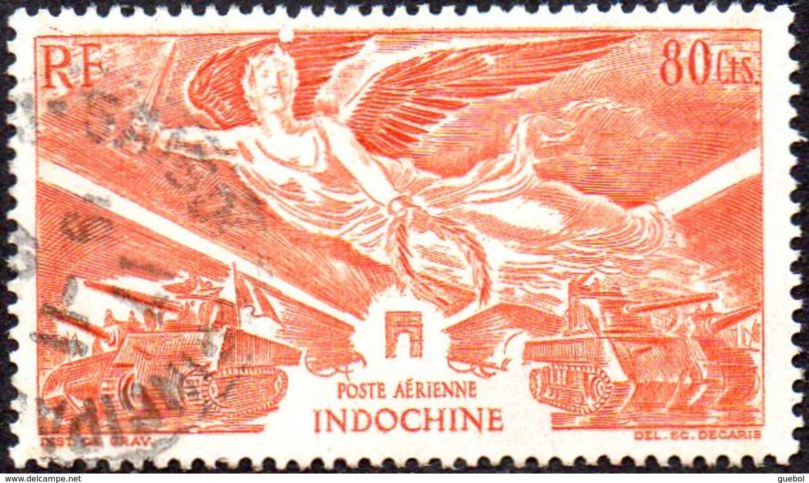 Anniversaire De La Victoire. Détail De La Série. INDOCHINE N° PA 39 Obl. - 1946 Anniversaire De La Victoire