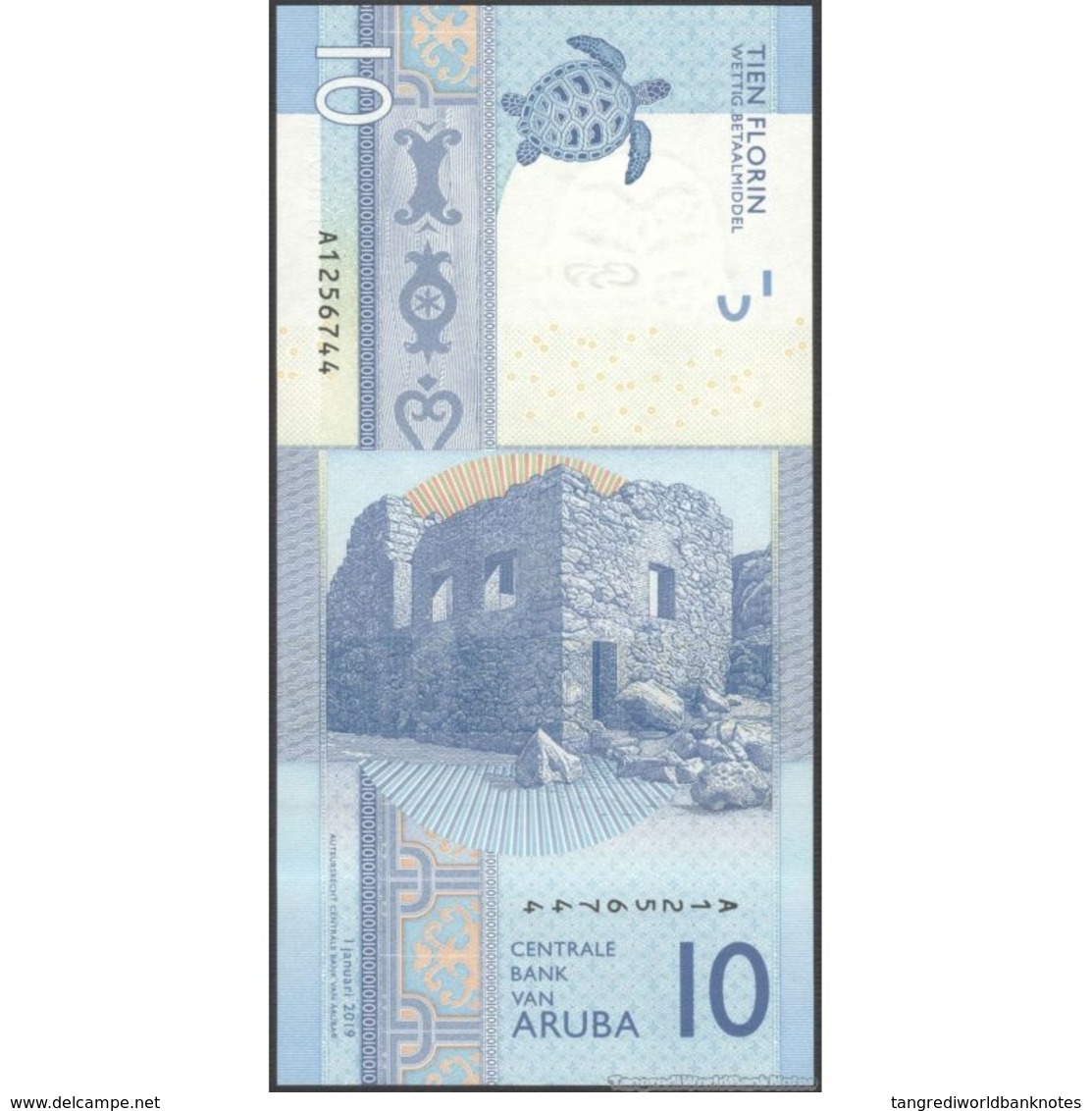 TWN - ARUBA NEW - 10 Florin 1.1.2019 Prefix A UNC - Aruba (1986-...)