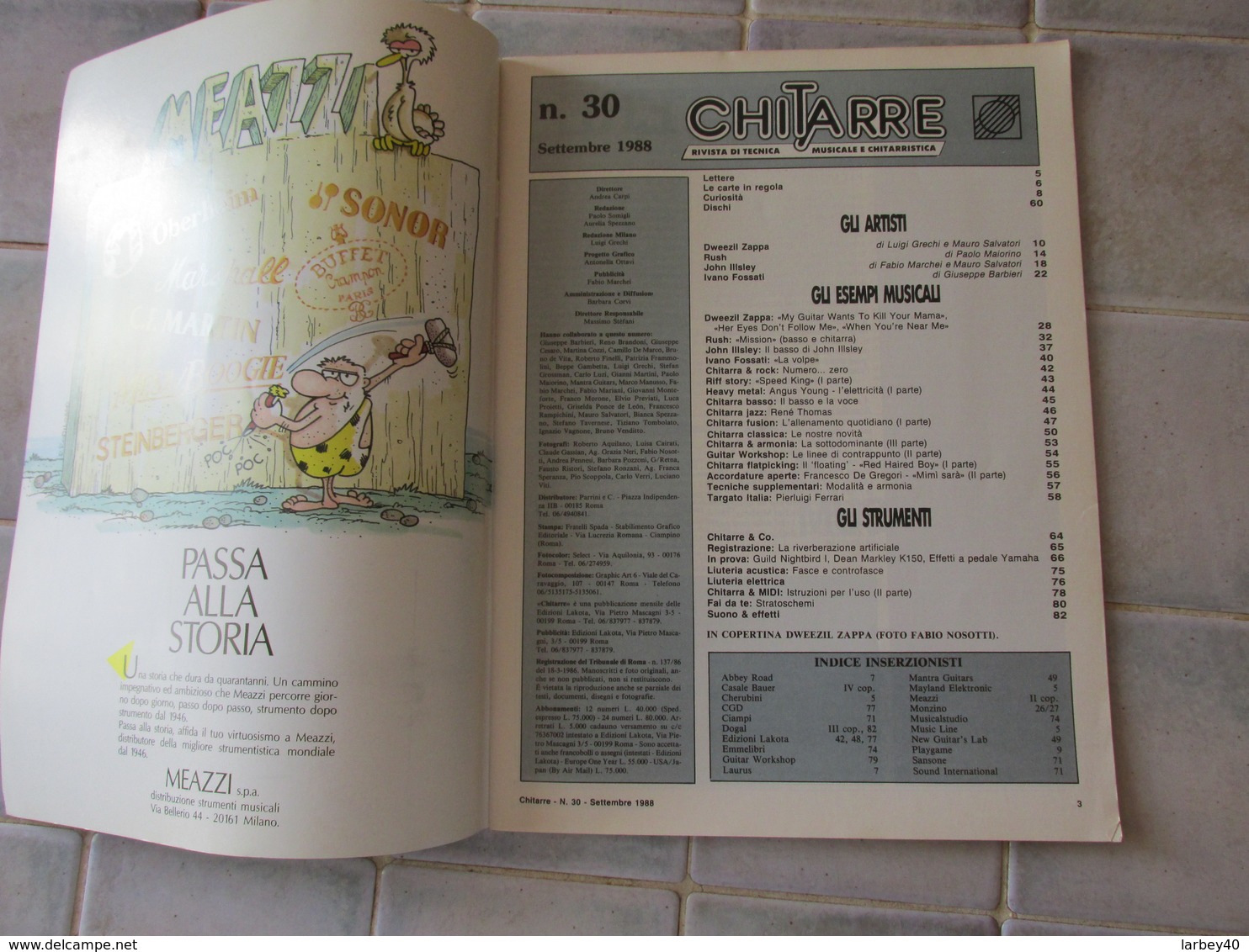 Chitarre N° 30 Dweezil Zappa John Illsley Rush 1988 - Musique