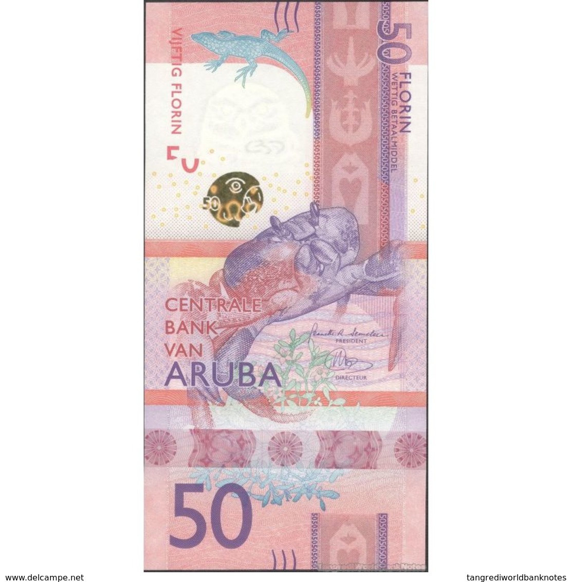 TWN - ARUBA NEW - 50 Florin 1.1.2019 Prefix A UNC - Aruba (1986-...)