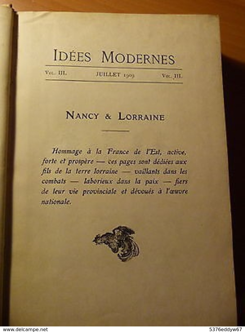 Idées modernes-Vol. III-Juillet 1909-Spécial Nancy & Lorraine-Leyr-Tonnoy-Pompey