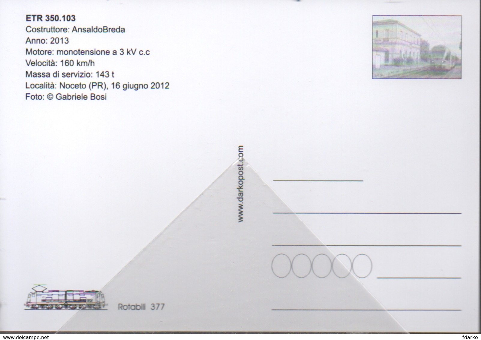 377 Treno ETR 350.103 Noceto Parma Alston Rairoad Treain Railweys - Treni