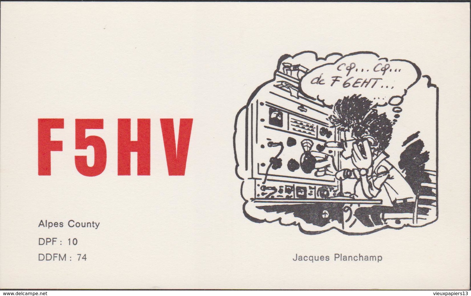 Carte Radio Amateur QSL DOUVAINE 74 Haute Savoie - Jacques Planchamp - Alpes County F5HV - 1976 - Douvaine