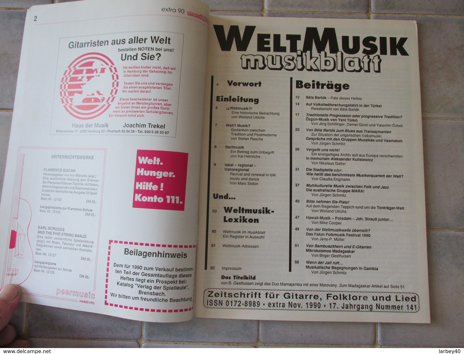 Musikblatt Welt Musik B Bartok Gambia  Ect - Música