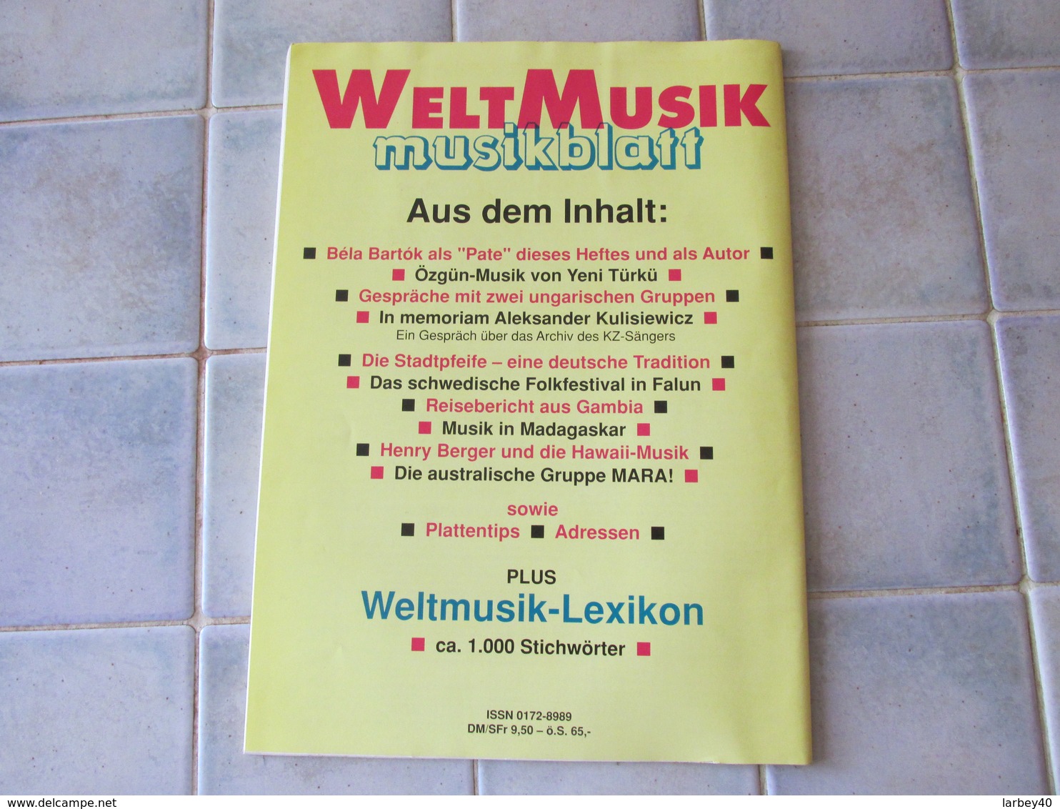 Musikblatt Welt Musik B Bartok Gambia  Ect - Música