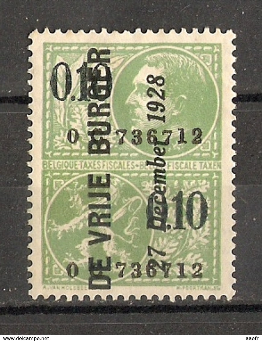 Belgique 1928 - DE VRIJE BURGER - 1 Timbre Fiscal - Francobolli