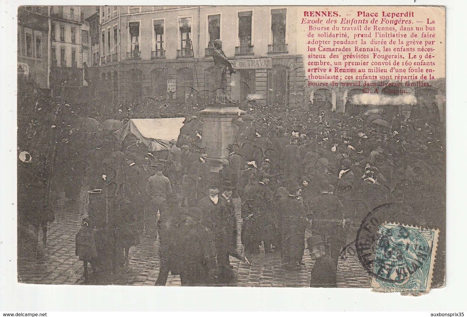 RENNES - PLACE LEPERDIT - EXODE DES ENFANTS DE FOUGERES (GREVE) - 35 - Rennes