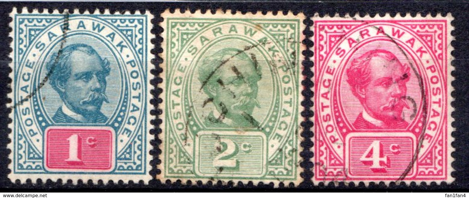 MALAISIE - SARAWAK - (Protectorat Britannique) - 1899-1900 - N° 35 à 37- (Sir Charles Johnson Brooke) - Sarawak (...-1963)