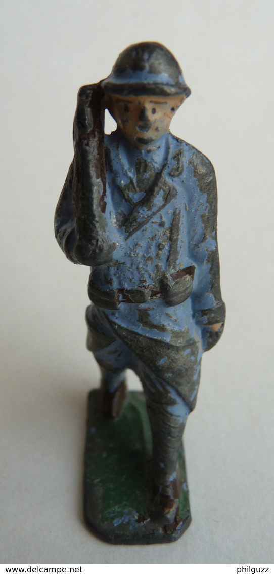 FIGURINE CBG SOLDAT FRANCAIS POILU Au Défilé WWI 1914 - 18  PAS BF LR DC HR En Plomb Creux - Soldats De Plomb