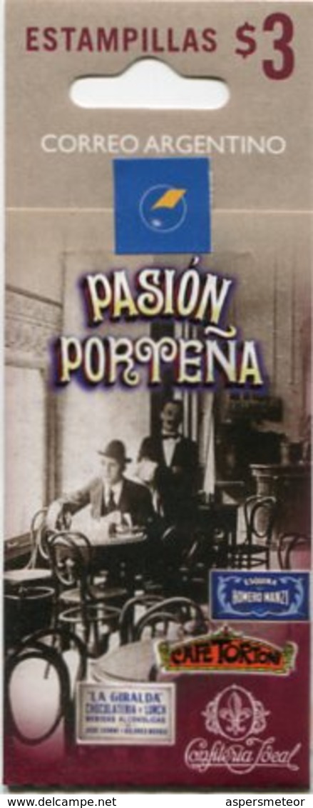 PASION PORTEÑA, CAFES HISTORICOS DE BUENOS AIRES. CARNET ARGENTINA AÑO 1999. COFFEE SHOP CAFE PORTEÑO TANGO - LILHU. - Musique