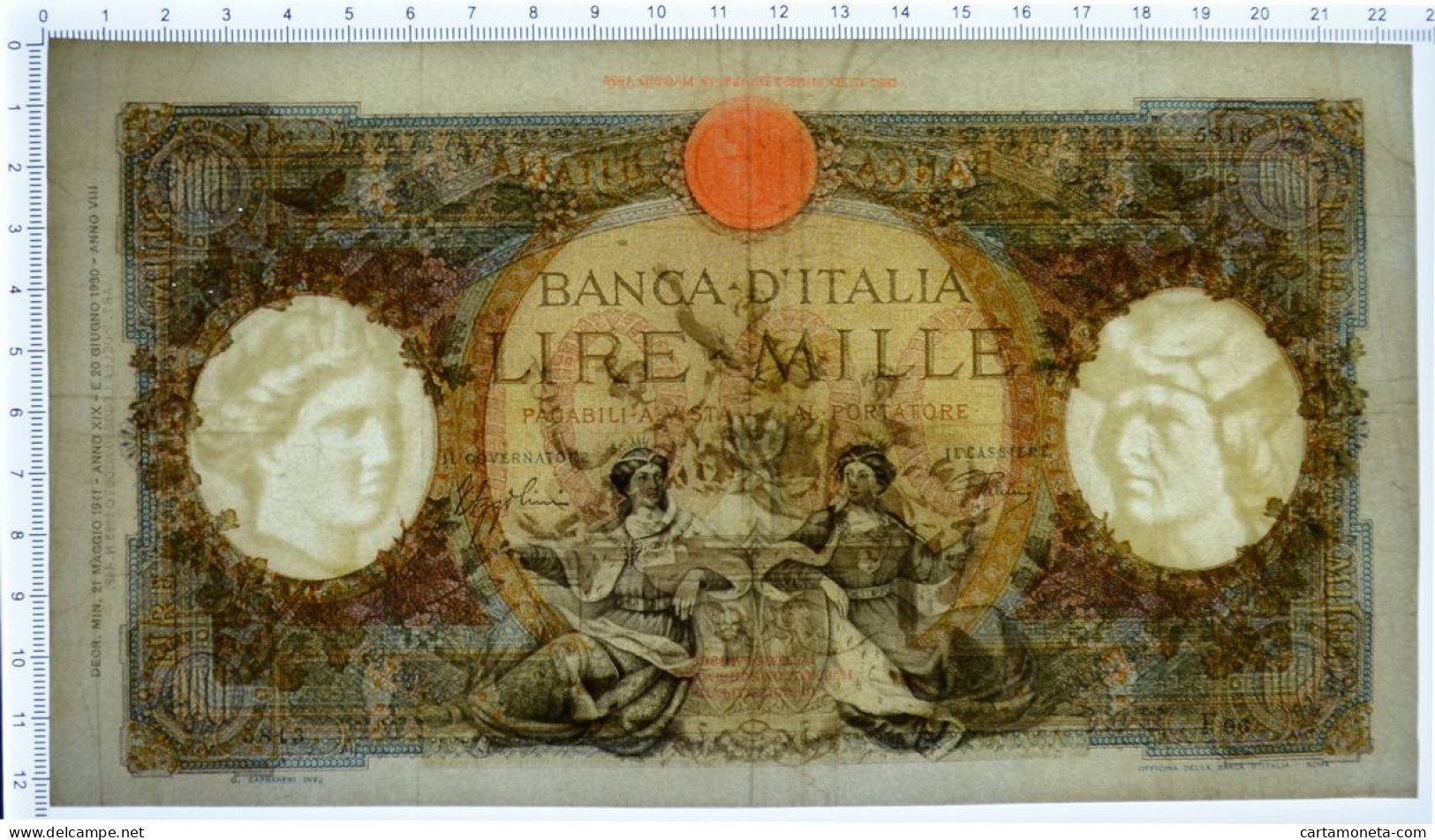 1000 LIRE CAPRANESI REPUBBLICHE MARINARE REGINE FASCIO ROMA 21/05/1941 BB/SPL - Regno D'Italia – Autres