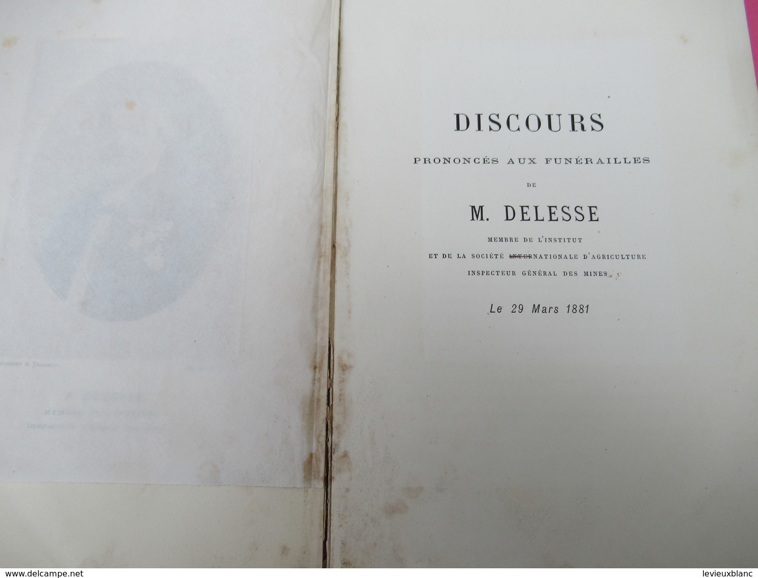 Géologie/Discours Prononcés Aux Funérailles D'Achille DELESSE/par Daubrée,Barral,Bertin,Risler,etc/1881      MDP85 - Autres & Non Classés