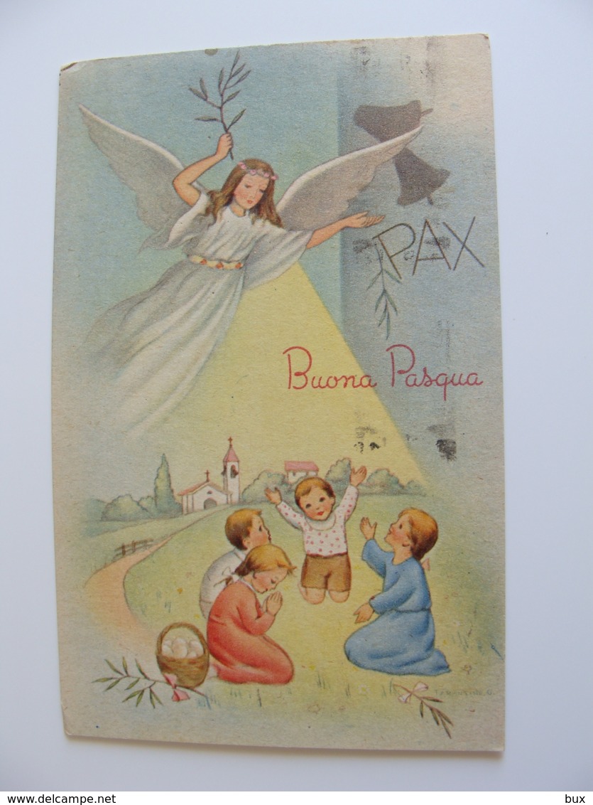 BUONA PASQUA  JOYEUES  PAQUES     POSTCARD  USED  CIRCULE'  CONDITION PHOTO FORMATO PICCOLO - Pasqua