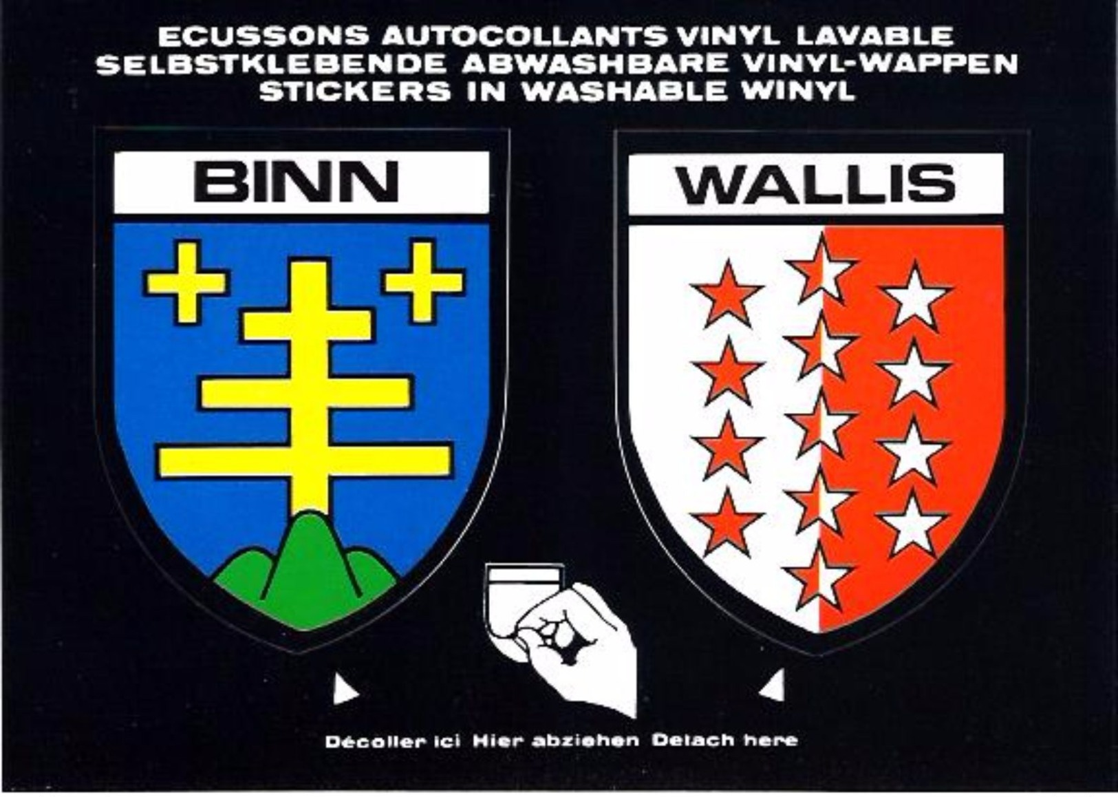 Wappen Postkarte Coat Of Arms Aufkleber "Blason Adhésif" Ecussons Autocollants BINN + WALLIS (CH) (Schweiz) - Binn