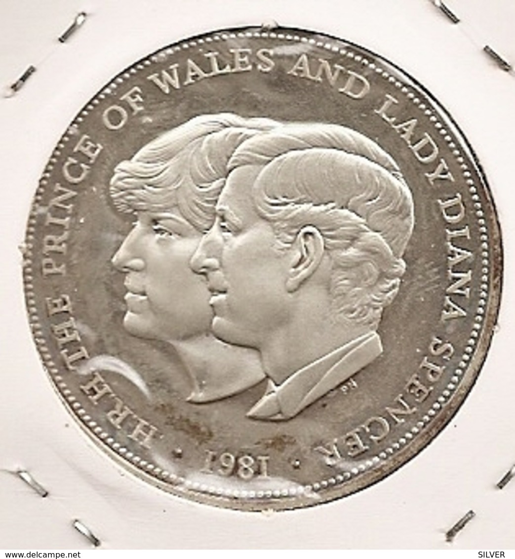 Great Britain UK  INGLATERRA GRANDE BRETAGNE 25 New Pence .925 Silver Proof KM#925a Diana Royal Wedding  DIFFICILE 115 - 25 New Pence