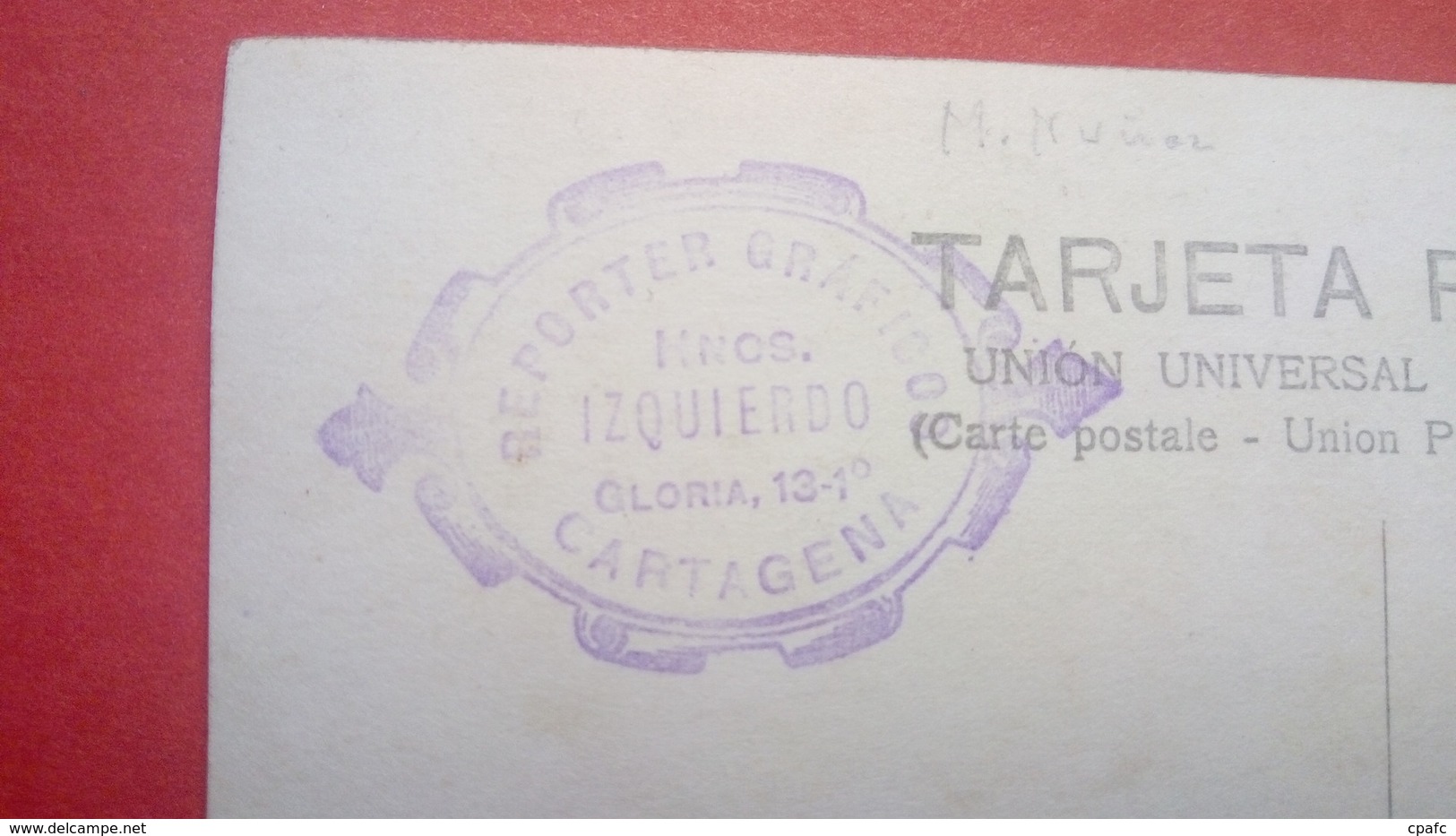 Carte Photo Du Bateau Espagnol De Guerre "Mendez Nunez"  / Tampon Au Dos Reporter Cartagena / Marina De Guerra Espanol - Guerre