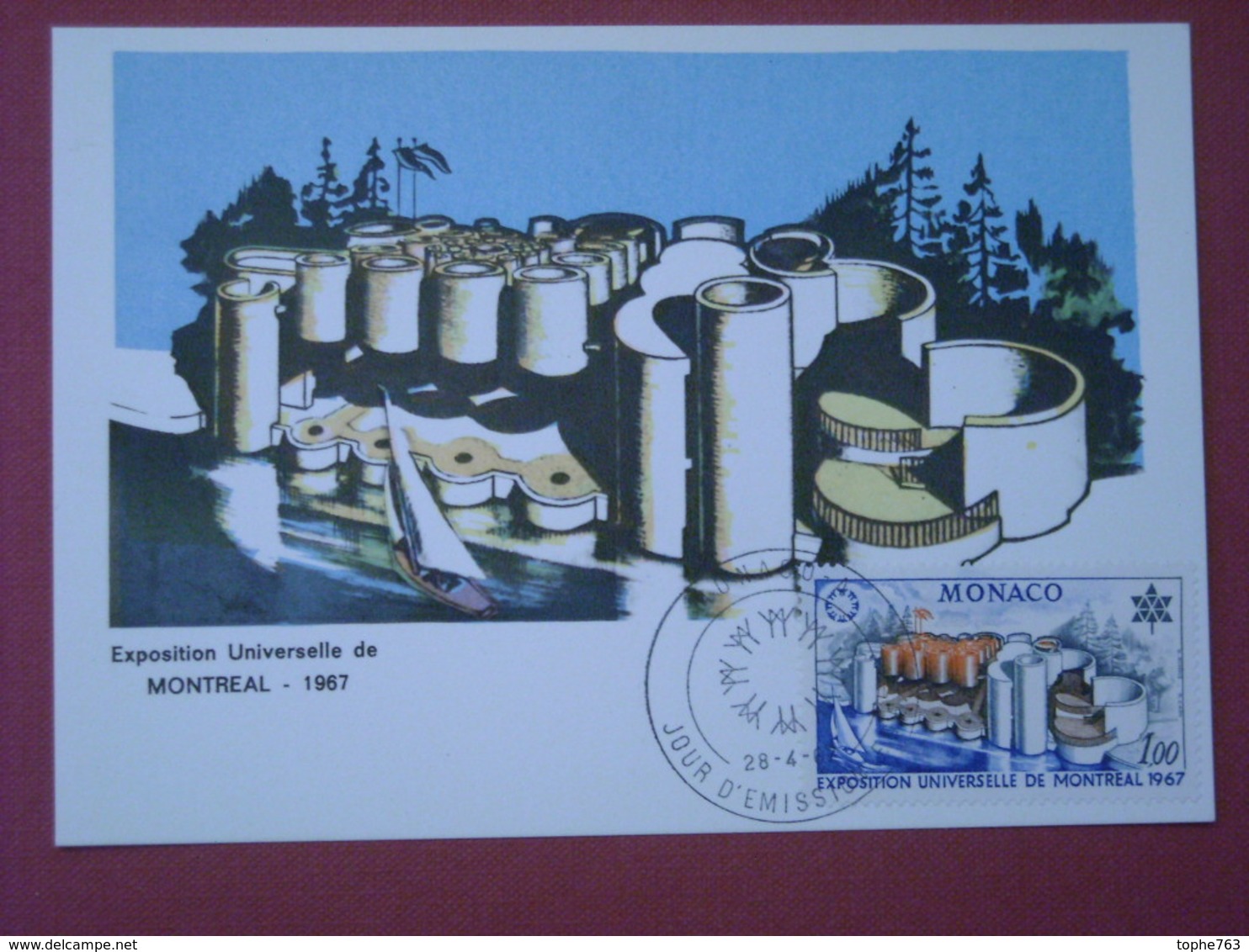 Monaco - Carte Postale Timbrée , 28/04/1967 , Premier Jour D'Emission , Exposition Universelle De Montréal - Postmarks