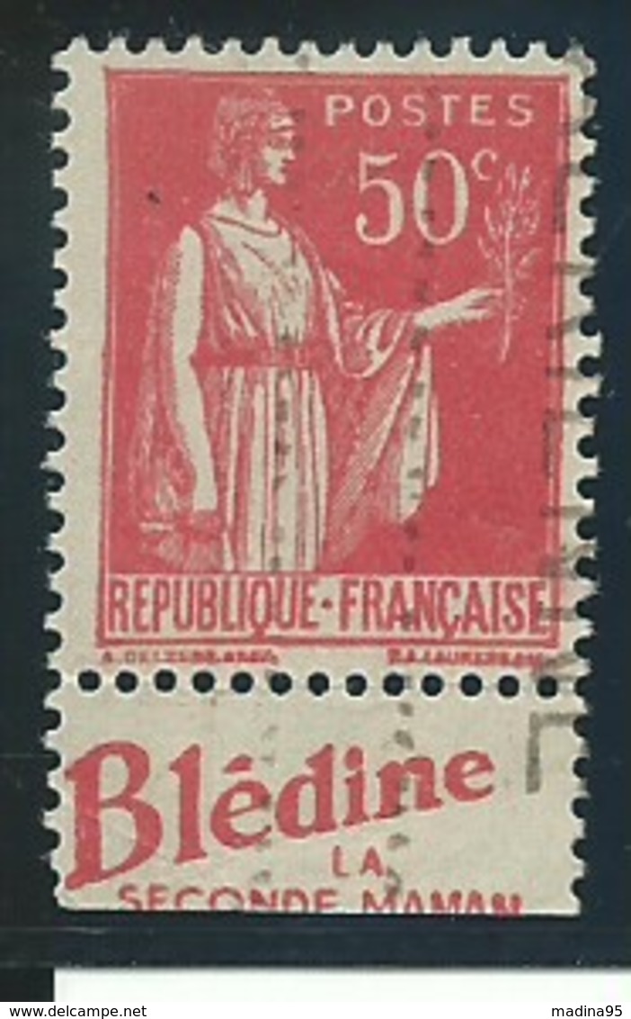 FRANCE: Obl., N° YT 283c, Rose-rouge, T.IIA, Av Pub., TB - 1932-39 Paix