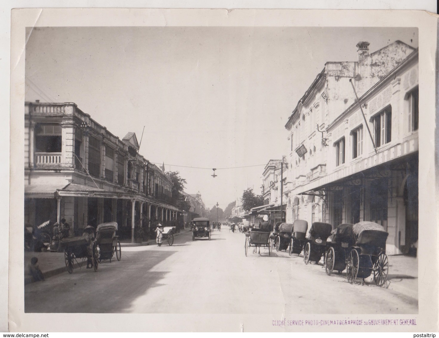 Tonkin Ville Hanoi  La Rue Paul Bert  INDO CHINE ASIA   24*18 CM Fonds Victor FORBIN 1864-1947 - Lieux