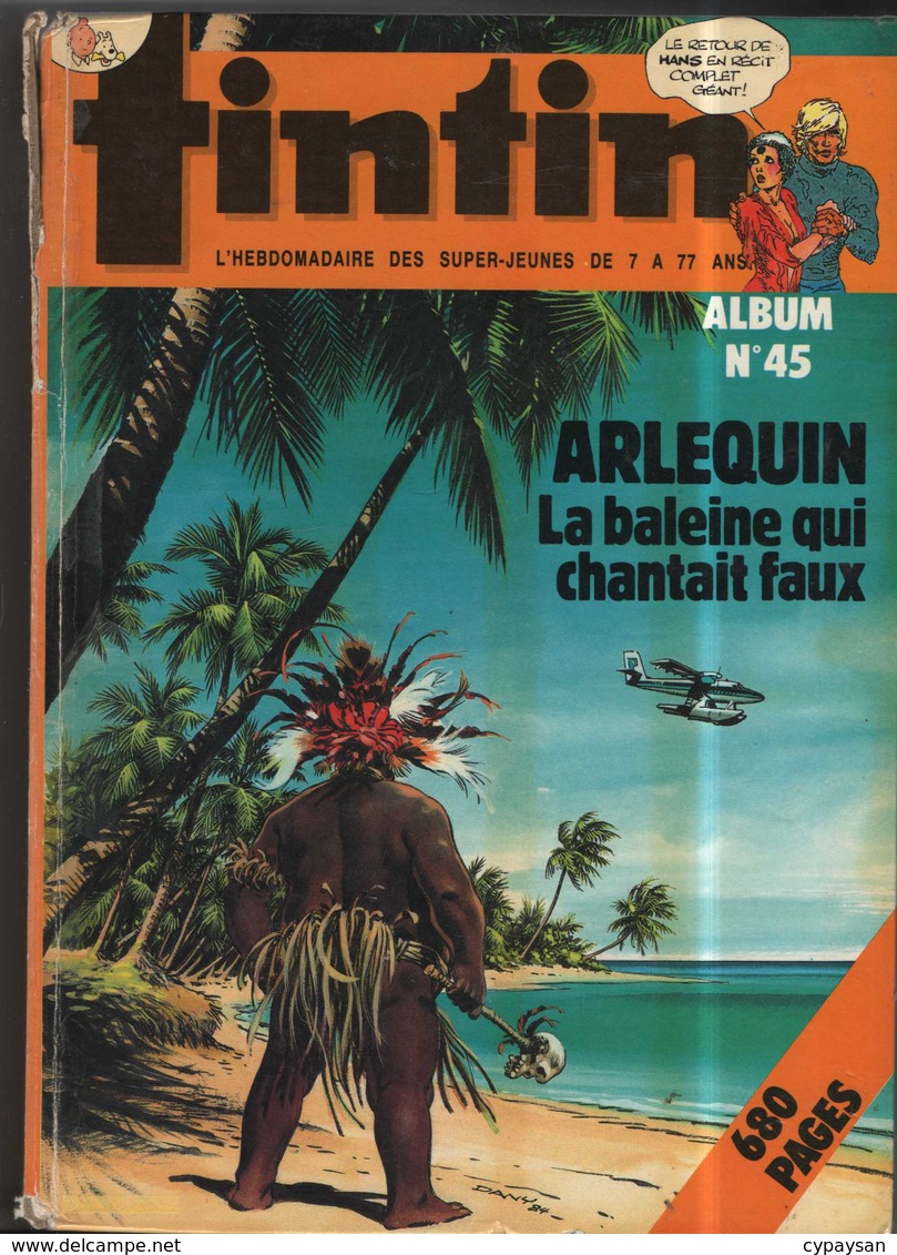 JOURNAL TINTIN ALBUM RECUEIL  45  BE LOMBARD  04/1978 (BI1) - Tintin