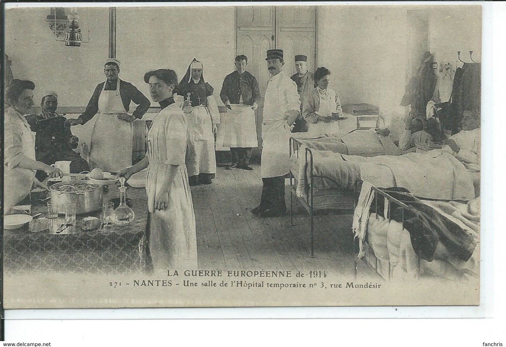 Nantes-Guerre 1914-Une Salle De L'Hopital Temporaire N°3 Rue Mondesir - Nantes