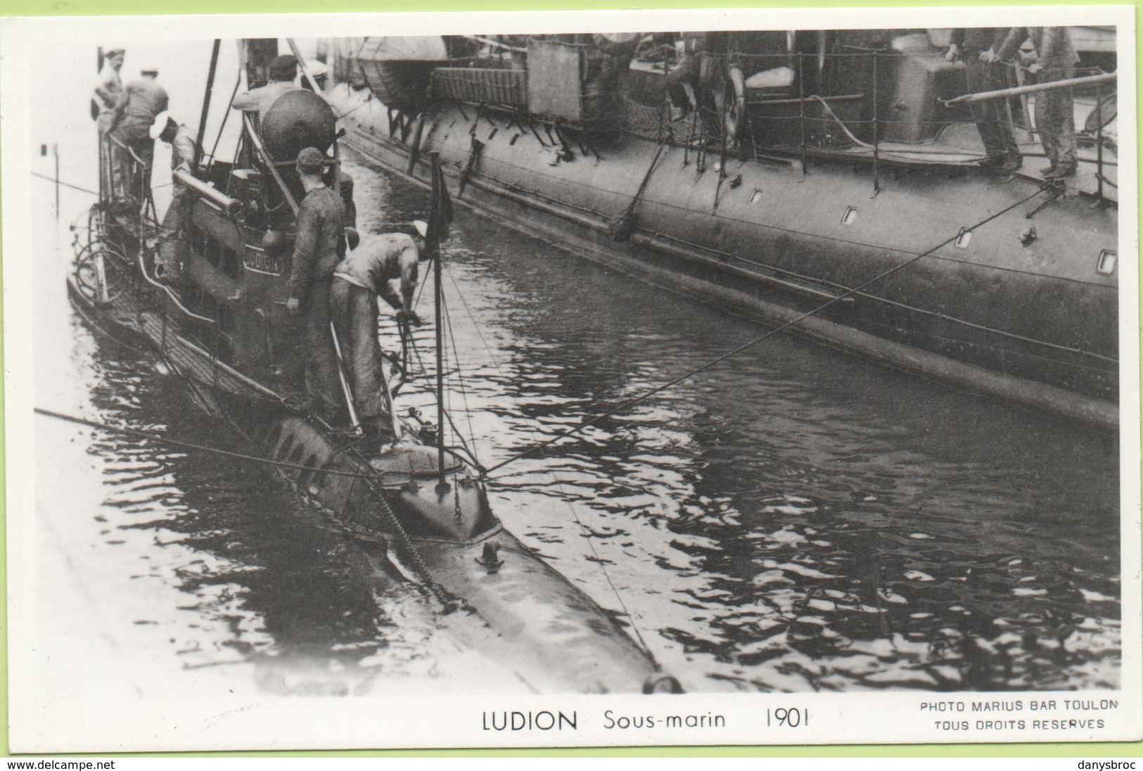 LUDION  Sous-marin  1901 / Photo Marius Bar, Toulon / Marine - Bateaux - Guerre - Militaire - Guerre