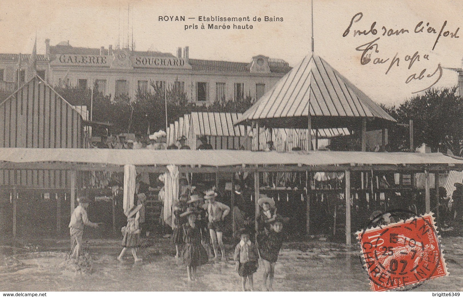 CPA  ROYAN  17 :Etablissement De Bains Pris à Marée Haute - Galeries Souchard  1907 - Royan