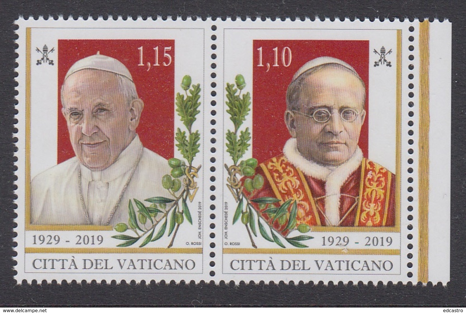 3.- VATICAN CITY 2019   90 ANNIVERSARY OF FOUNDATION VATICAN CITY STATE - Nuevos