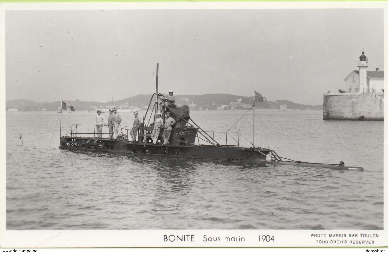 BONITE  Sous-marin  1904 / Photo Marius Bar, Toulon / Marine - Bateaux - Guerre - Militaire - Guerre