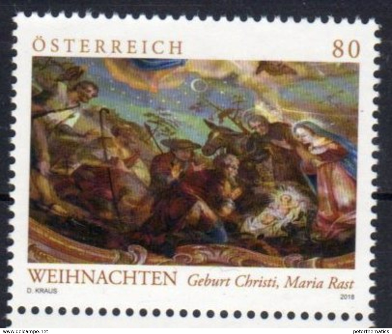 AUSTRIA, 2018, MNH, CHRISTMAS, BIRTH OF CHRIST,  1v - Christmas