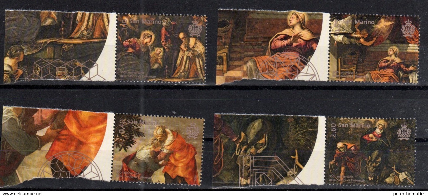 SAN MARINO, 2018, MNH, ART, RELIGIOUS PAINTINGS, TINTORETTO,4v - Other & Unclassified