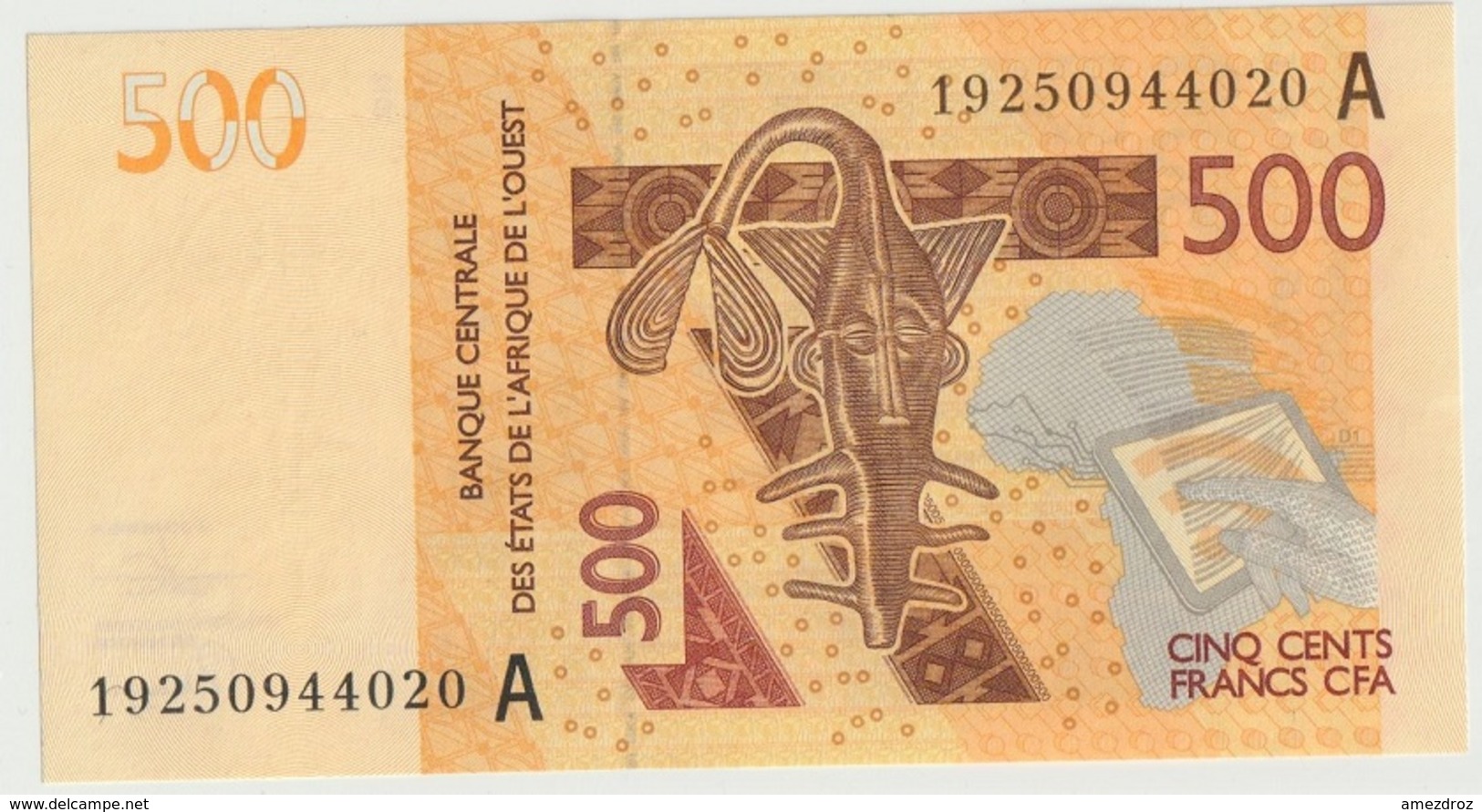 Billet De 500 Francs CFA XOF Non Circulé Afrique De L'Ouest Origine Cote D'Ivoire - Côte D'Ivoire