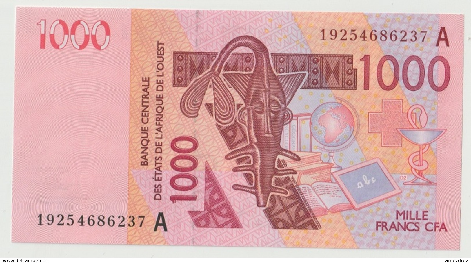 Billet De 1000 Francs CFA XOF Non Circulé Afrique De L'Ouest Origine Cote D'Ivoire - Costa De Marfil
