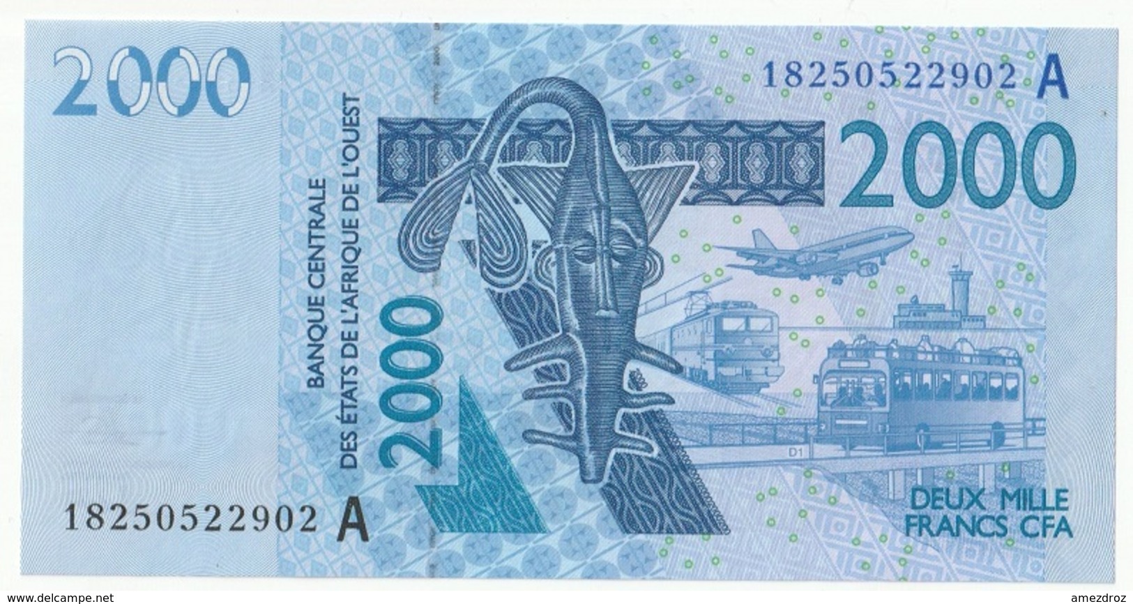 Billet De 2000 Francs CFA XOF Non Circulé Afrique De L'Ouest Origine Cote D'Ivoire - Ivoorkust