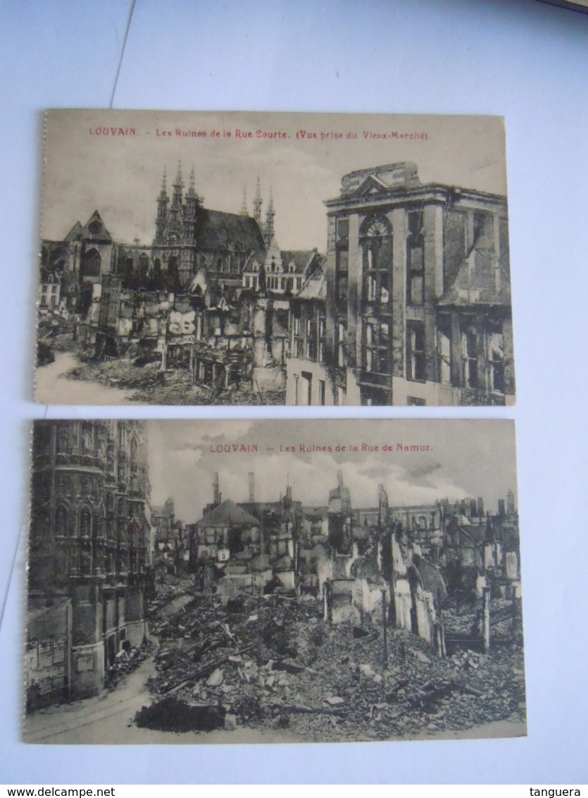 Les Ruines De Louvain Leuven Cartes Vues 1914 Edit PhoB 2 Kaarten Zijn Los En Verstuurd,  7 Kaarten Vast In Het Boekje - Leuven