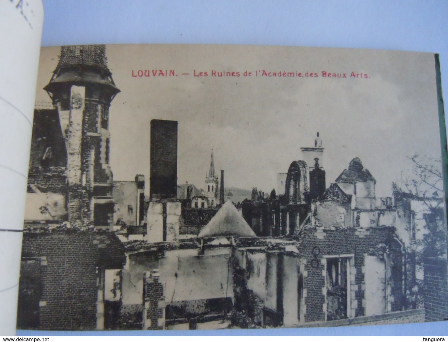 Les ruines de Louvain Leuven cartes vues 1914 Edit PhoB 2 kaarten zijn los en verstuurd,  7 kaarten vast in het boekje