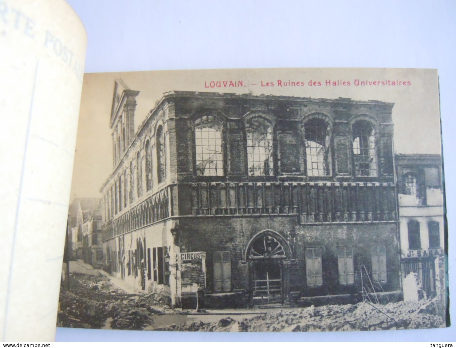 Les ruines de Louvain Leuven cartes vues 1914 Edit PhoB 2 kaarten zijn los en verstuurd,  7 kaarten vast in het boekje