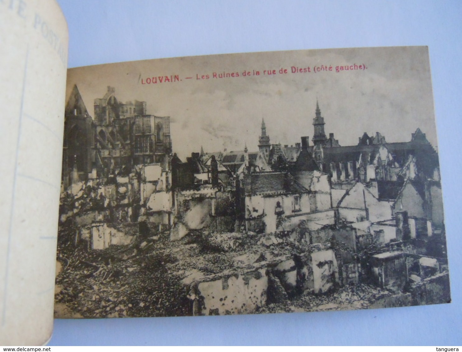 Les ruines de Louvain Leuven cartes vues 1914 Edit PhoB 2 kaarten zijn los en verstuurd,  7 kaarten vast in het boekje