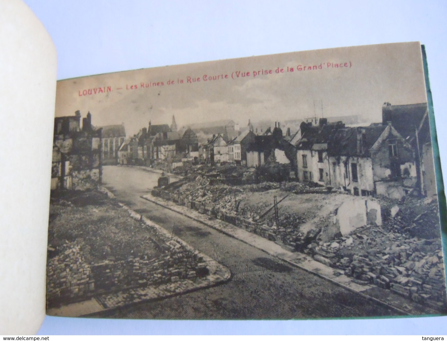 Les ruines de Louvain Leuven cartes vues 1914 Edit PhoB 2 kaarten zijn los en verstuurd,  7 kaarten vast in het boekje