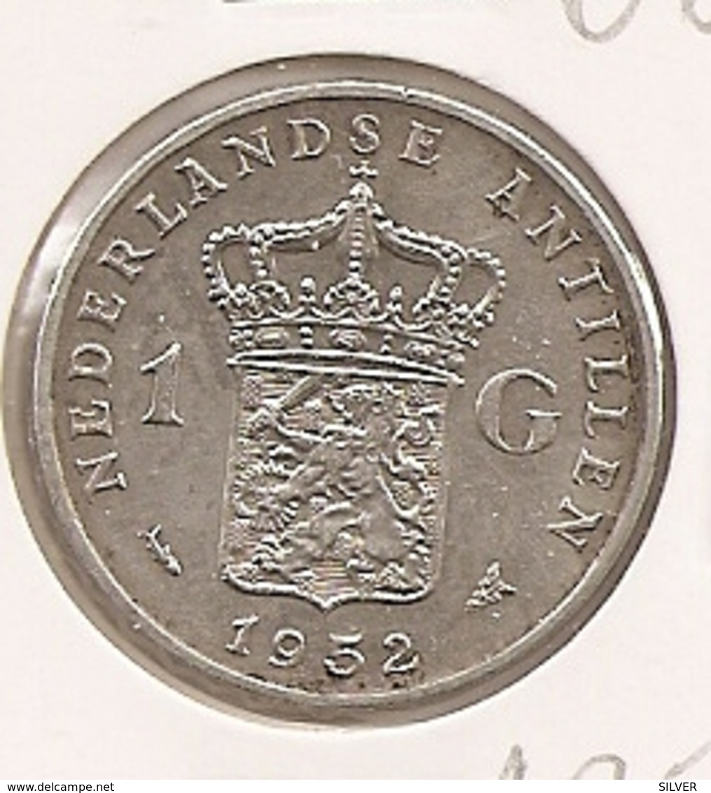 NETHERLANDS ANTILLES  ANTILHAS HOLANDESAS ANTILLES NEERLANDAISES 1 Gulden 1952 AG 125 - Antillas Neerlandesas