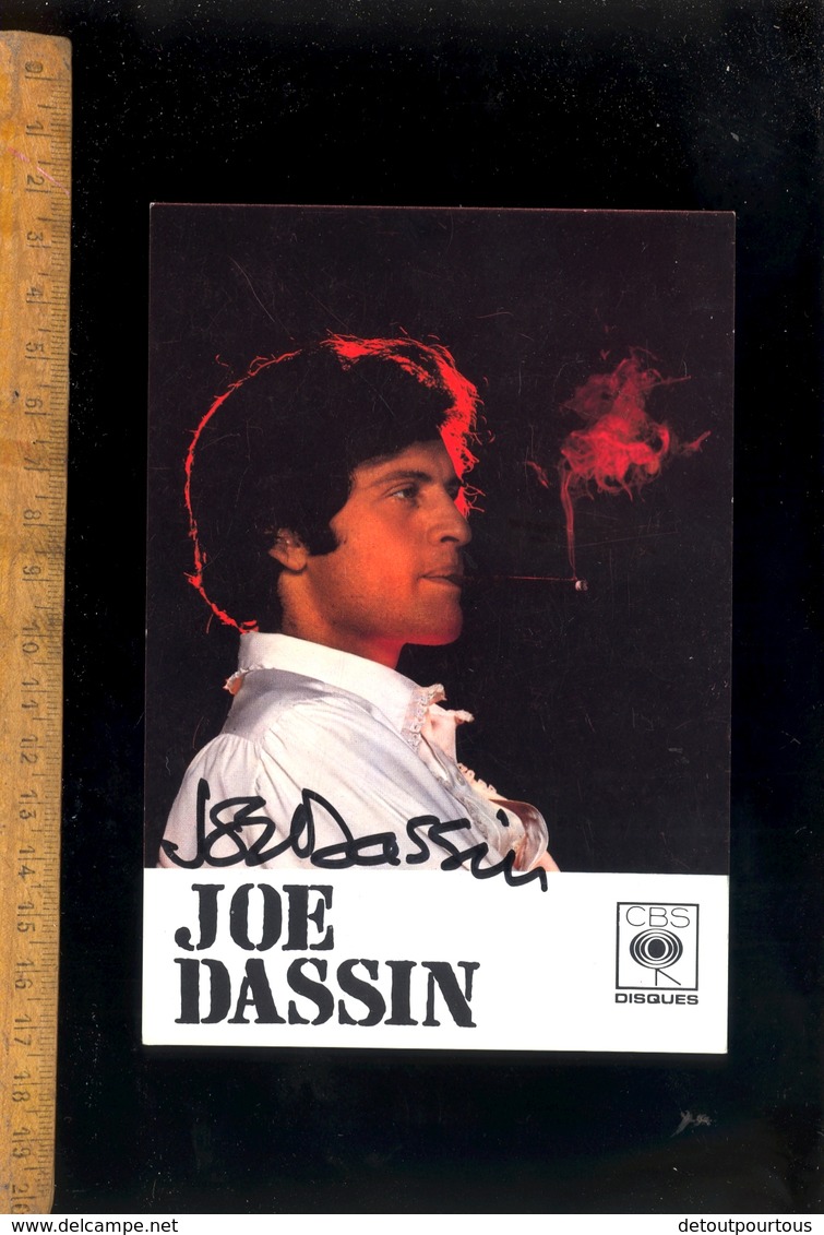 Carte Photo  Chanteur Dédicacée Signée Autographe JOE DASSIN - Musique Et Musiciens