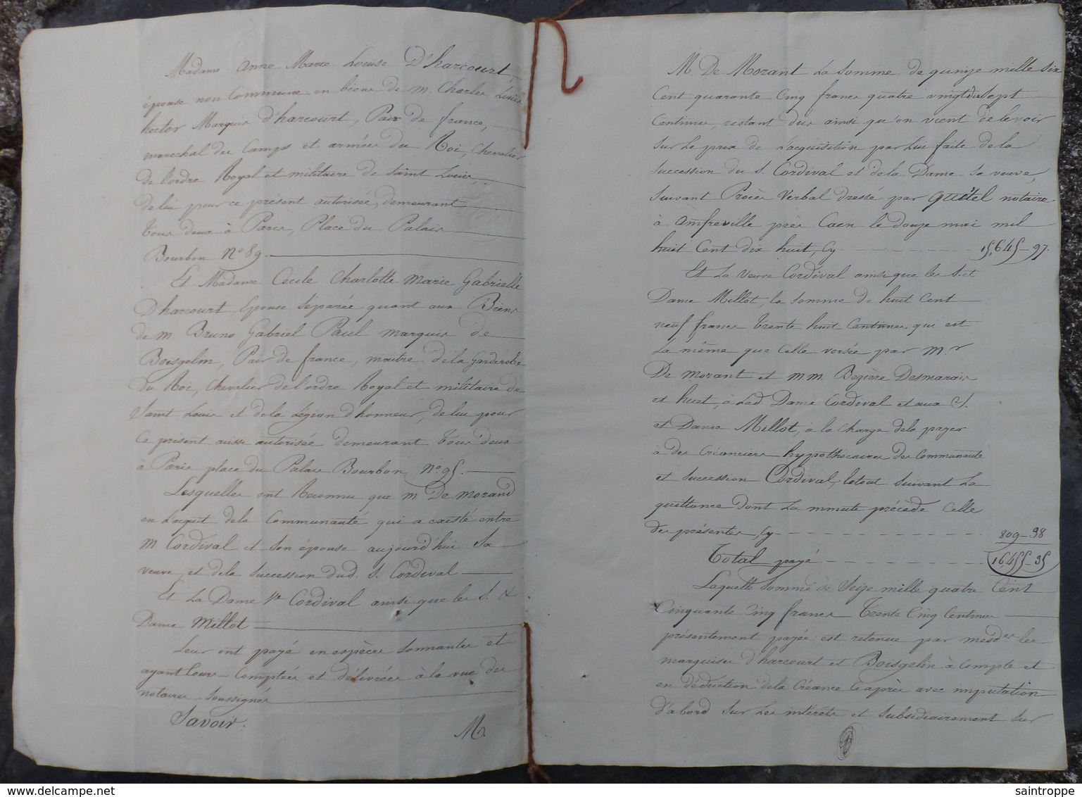 Manuscrit De1818.Mme Vve Cordival Vend à M.De Morant Des Terres à Merville,Varaville Près Caen. - Manuscritos